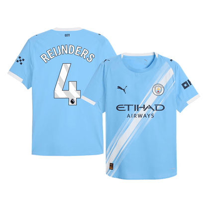 REIJNDERS #4 Manchester City Thuistenue 2025/26 Blauw Speler