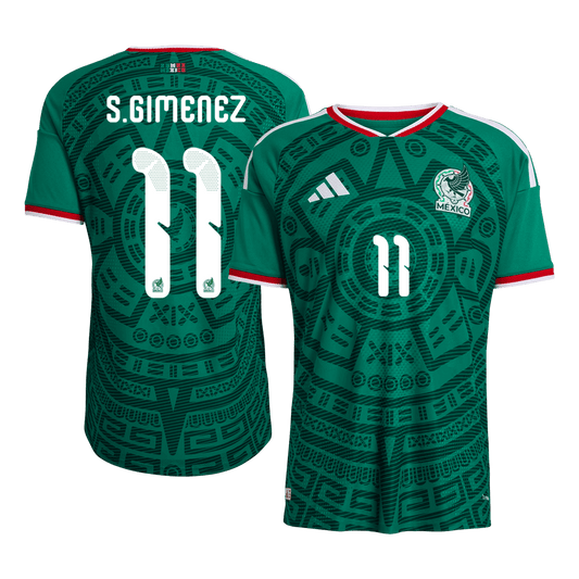 S.GIMENEZ #11 Mexique Domicile Maillot - Coupe du Monde 2026 Vert Joueur