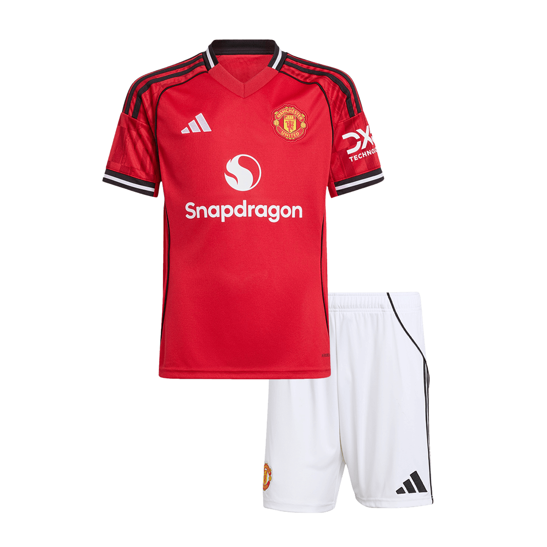 Manchester United Domicile Maillot Kit 2025/26 Junior