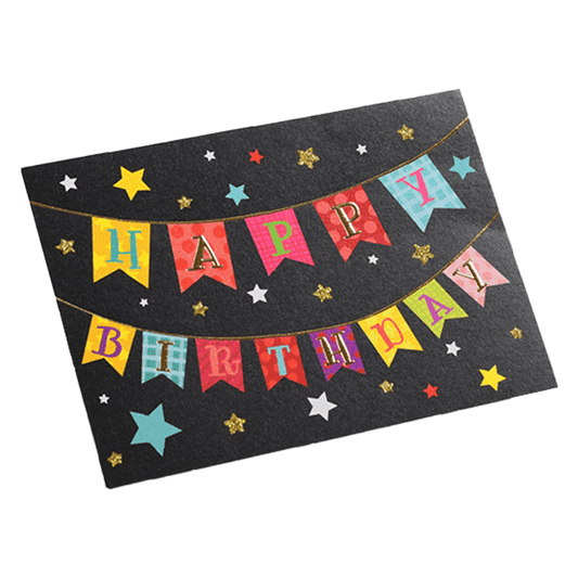 Custom Colorful Flag Birthday Card Black
