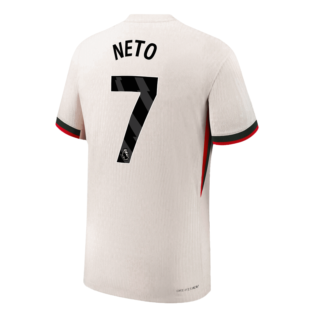 NETO #7 Chelsea Extérieur Maillot 2025/26 Blanc Authentique