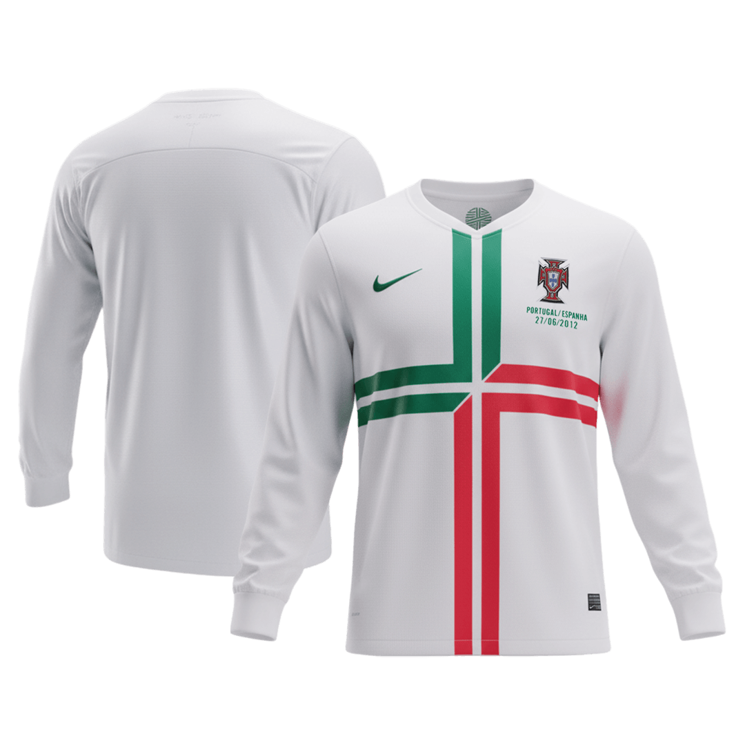 Retro Portugal Extérieur Maillot Manches Longues 2012 Blanc