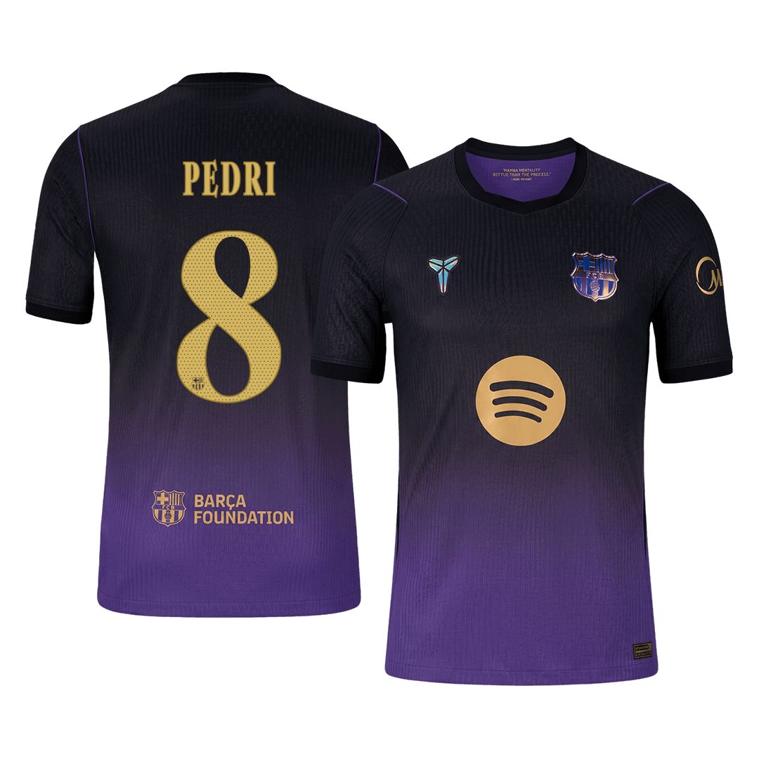 PEDRI #8 Barcelone Extérieur Maillot 2026/27 Black/Purple Joueur - UCL