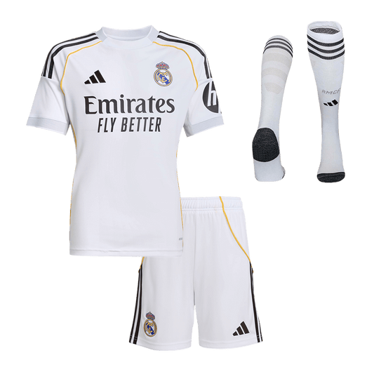 Real Madrid Domicile Maillot Kit 2025/26 Junior Blanc