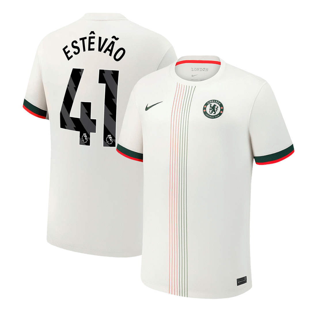 ESTÊVÃO #41 Chelsea Uitshirt 2025/26 Wit