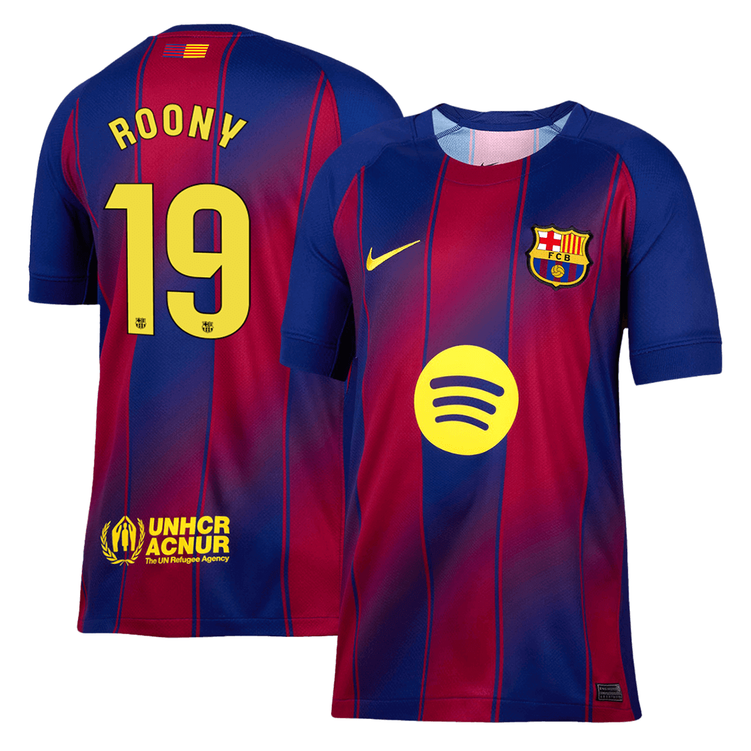 ROONY #19 Barcelone Domicile Maillot 2025/26 Rouge et Bleu - Super