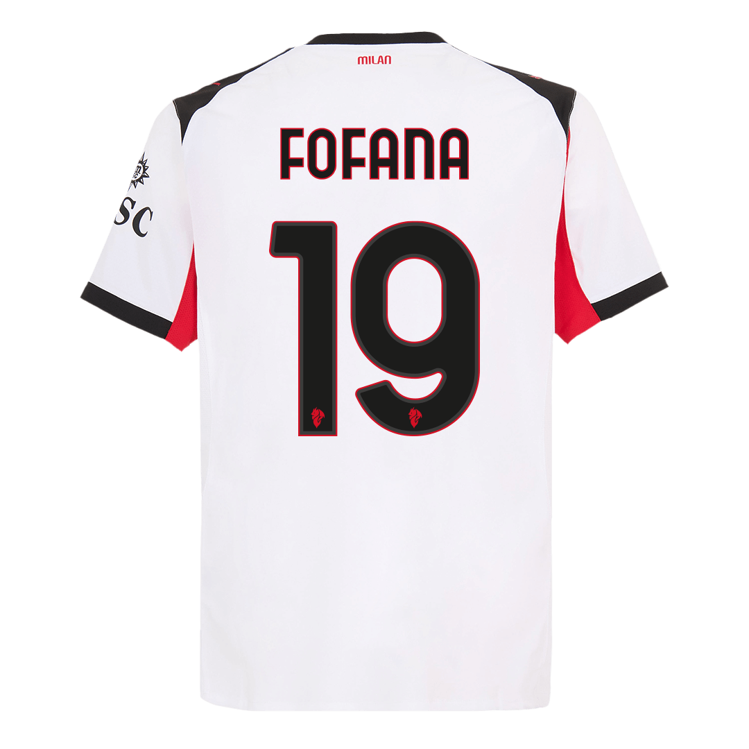 FOFANA #19 AC Milan Extérieur Maillot 2025/26 Blanc Authentique