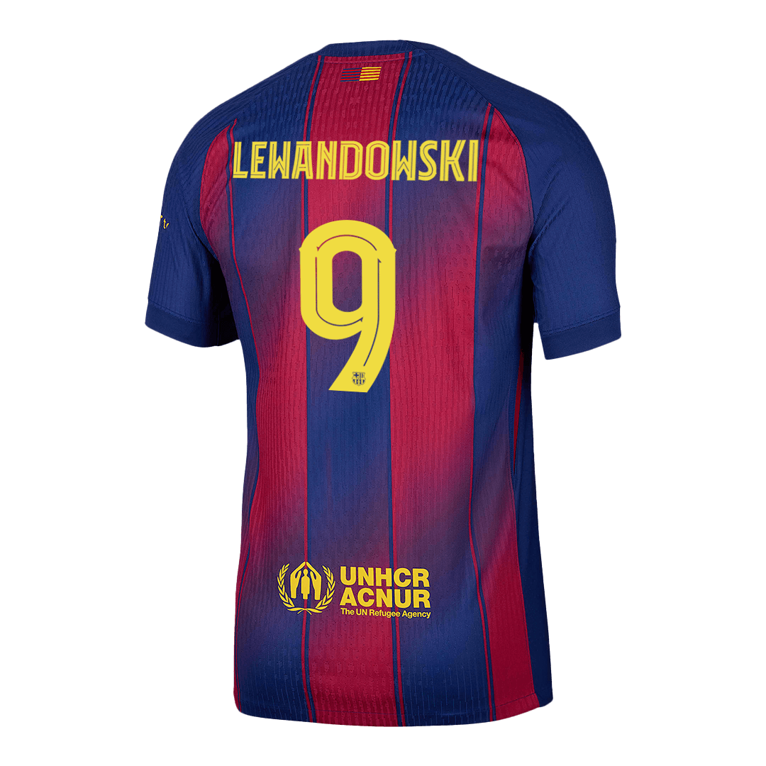 LEWANDOWSKI #9 Barcelone Domicile Maillot 2025/26 Authentique - UCL