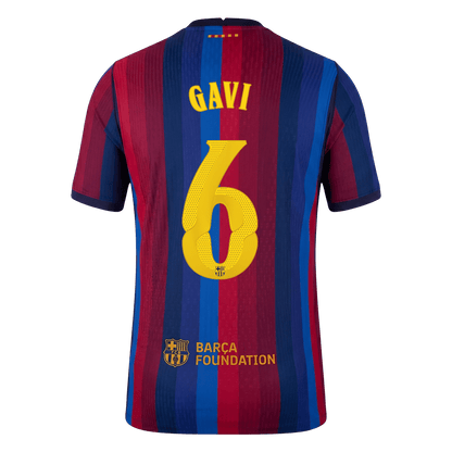 GAVI #6 Barcelone Domicile Maillot 2026/27 Rouge&Bleu Joueur - UCL