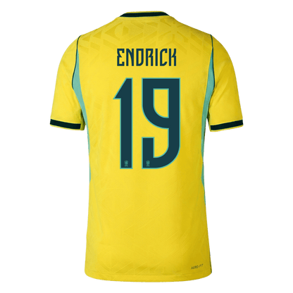 ENDRICK #19 Brésil Domicile Maillot - Coupe du Monde 2026 Jaune Joueur