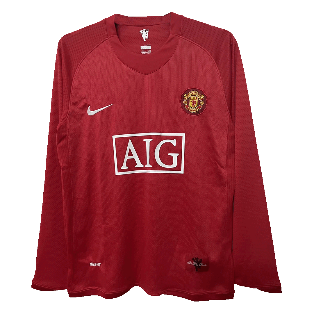 Retro Manchester United Thuisshirt Lange Mouwen 2007/08