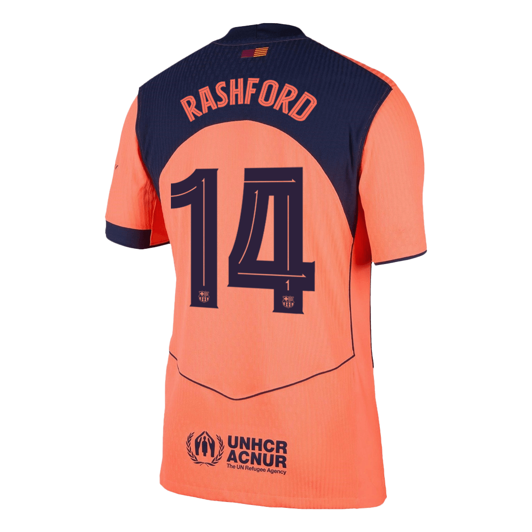 RASHFORD #14 Barcelone Third Maillot 2025/26 Orange Authentique - UCL