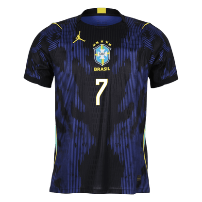 VINI JR. #7 Brésil Extérieur Maillot - Coupe du Monde 2026 Bleu marine Joueur