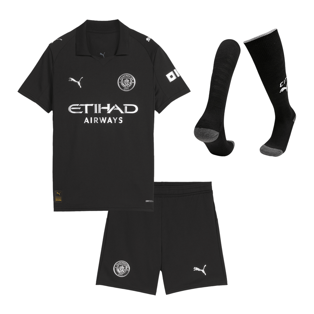 Manchester City Extérieur Maillot Kit 2025/26 Junior Noir