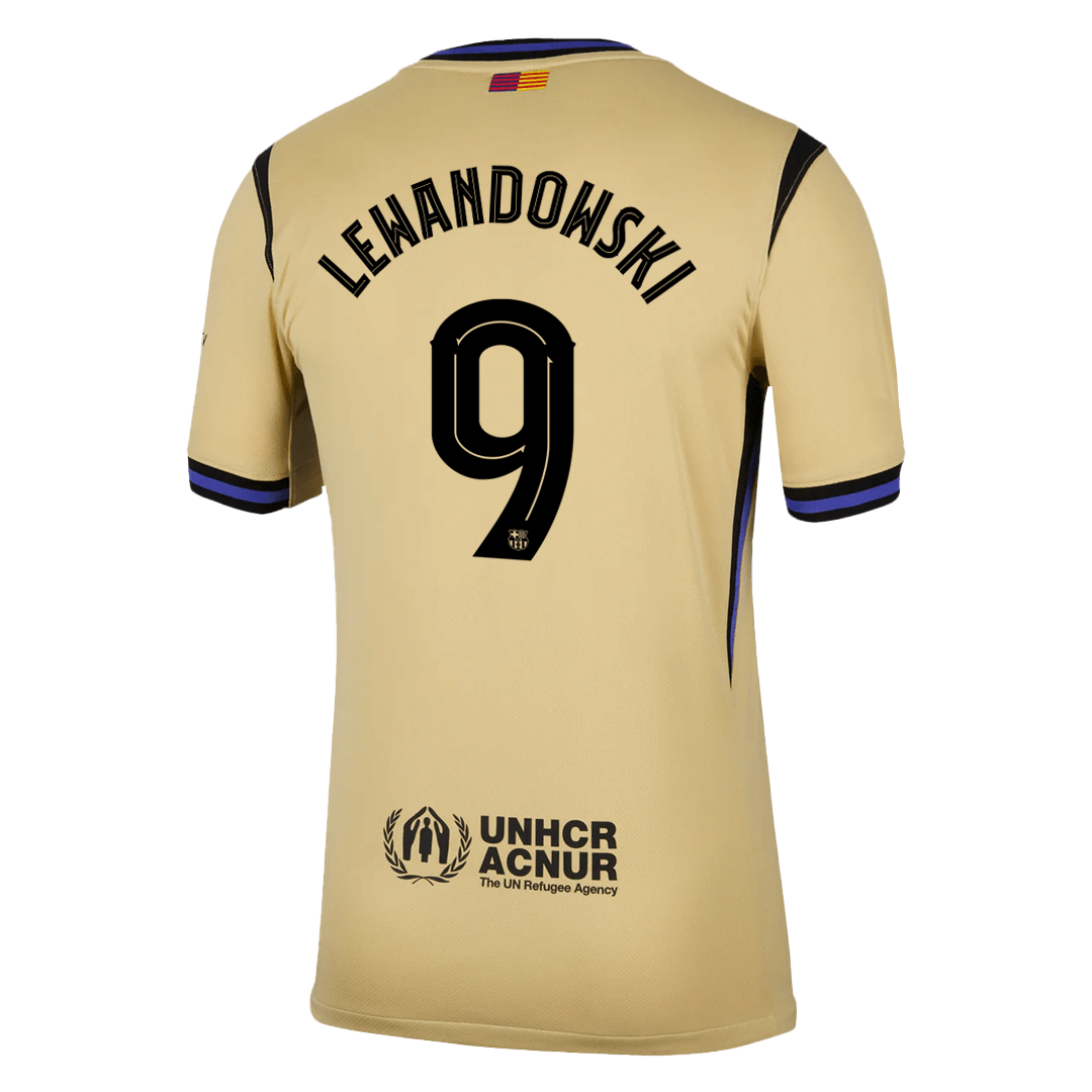 LEWANDOWSKI #9 Barcelona Uitshirt 2025/26 Geel - UCL