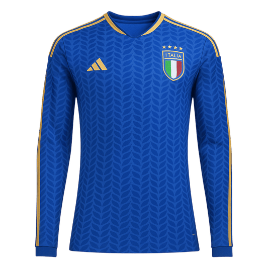 Italië Thuisshirt Lange Mouwen - Wereldkampioenschap 2026 Blauw Grote Maat