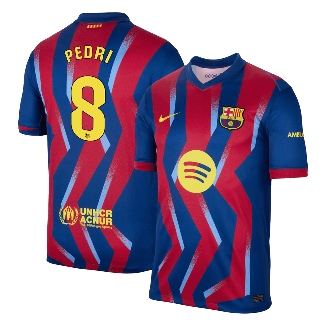 PEDRI #8 Barcelona Vierde Thuisshirt 2025/26 Rood&Blauw