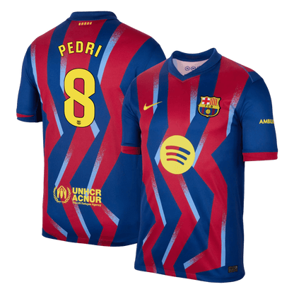 PEDRI #8 Barcelona Vierde Thuisshirt 2025/26 Rood&Blauw