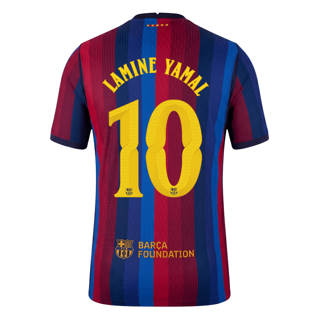 LAMINE YAMAL #10 Barcelone Domicile Maillot 2026/27 Rouge&Bleu Joueur - UCL