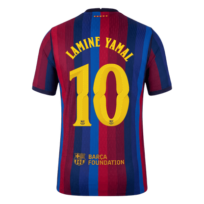 LAMINE YAMAL #10 Barcelone Domicile Maillot 2026/27 Rouge&Bleu Joueur - UCL
