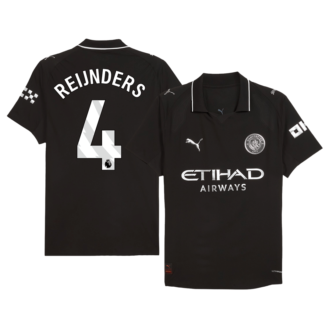 REIJNDERS #4 Manchester City Uitshirt 2025/26 Zwart Speler