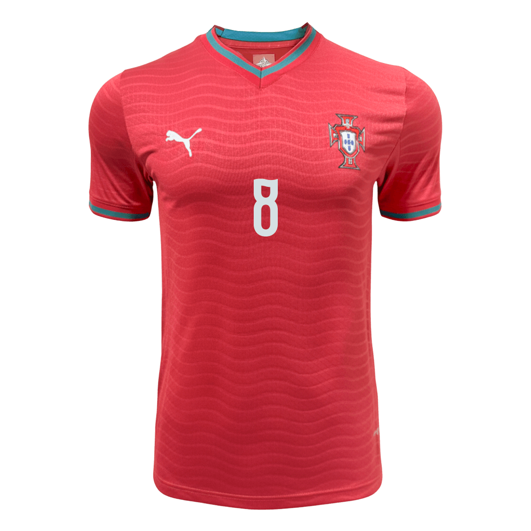 B.FERNANDES #8 Portugal Thuisshirt - WK 2026 Rood Speler