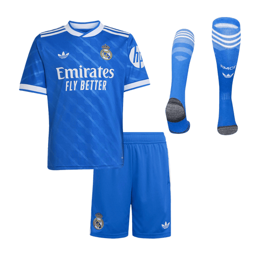 Real Madrid Derde Shirt Kit 2025/26 Kinder Blauw