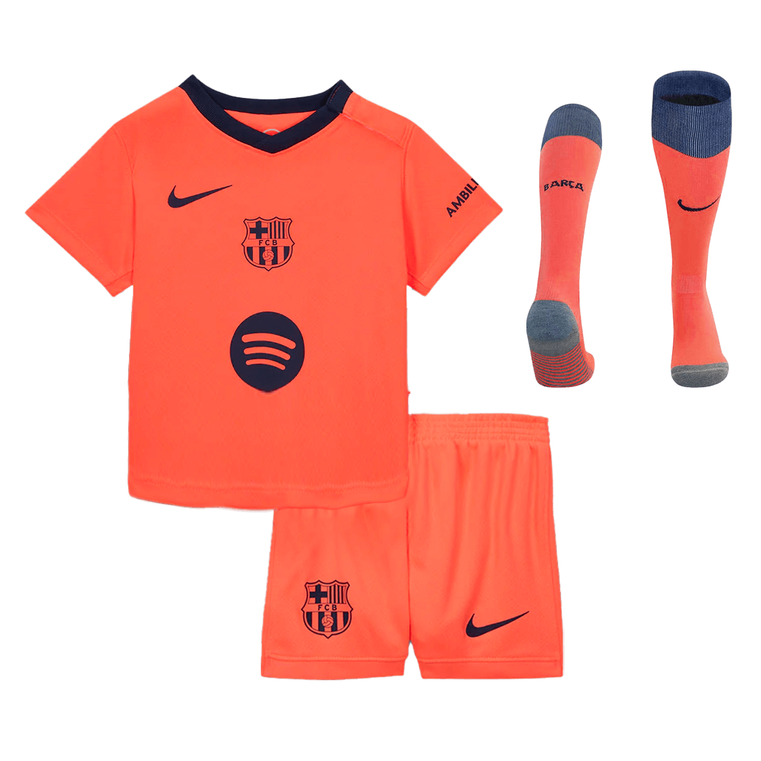 Barcelone Third Maillot Kit 2025/26 Junior Orange