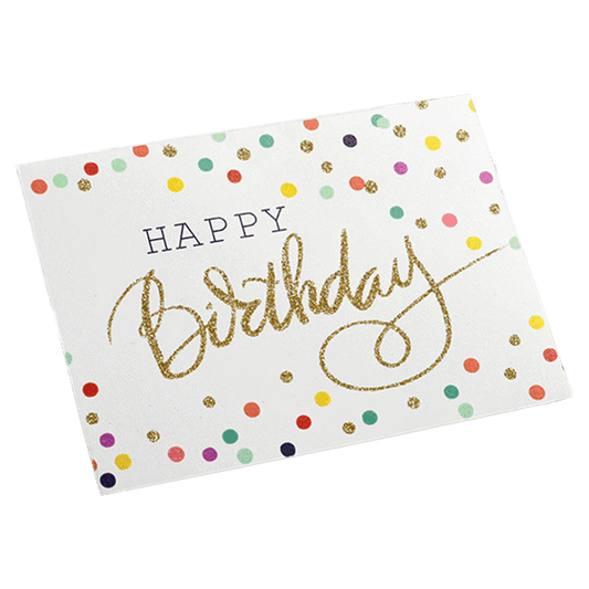 Custom Colored Dots Birthday Card White