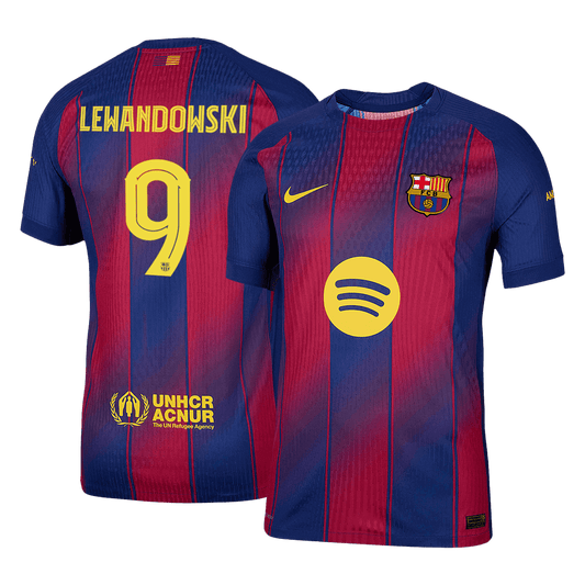 LEWANDOWSKI #9 Barcelone Domicile Maillot 2025/26 Authentique - UCL