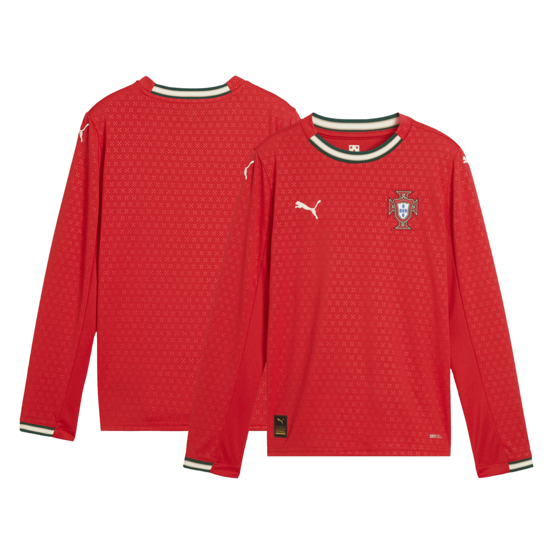 Portugal Thuisshirt Lange Mouwen 2025 Grote Maten