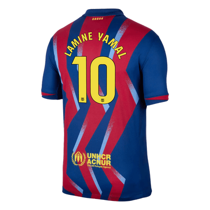 LAMINE YAMAL #10 Barcelone Fourth Maillot 2025/26 Rouge&Bleu