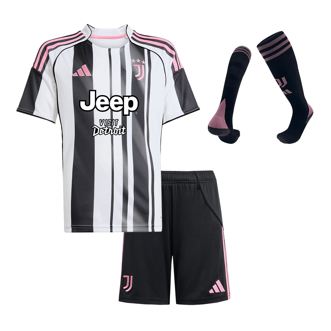 Juventus Thuis Tenue Kit 2025/26 Kind Zwart&Wit