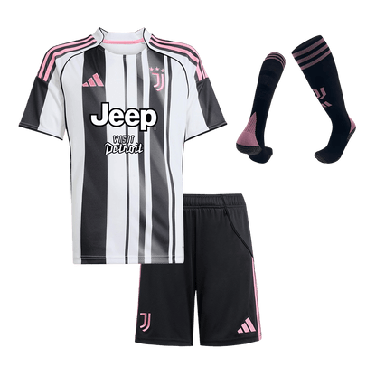 Juventus Thuis Tenue Kit 2025/26 Kind Zwart&Wit