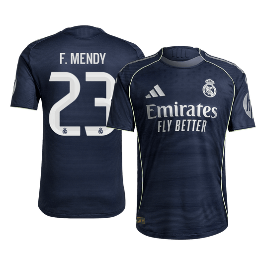 F.MENDY #23 Real Madrid Uitshirt 2025/26 Donkerblauw Authentiek