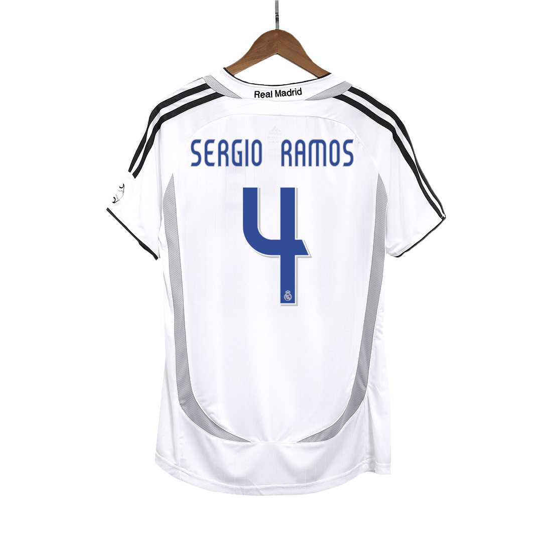 SERGIO RAMOS #4 Retro Real Madrid Domicile Maillot 2006/07