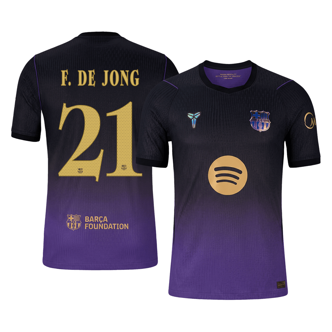 F. DE JONG #21 Barcelone Extérieur Maillot 2026/27 Black/Purple Joueur - UCL