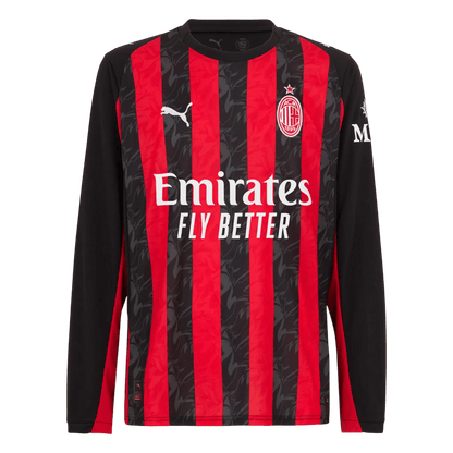 AC Milan Thuisshirt Lange Mouwen 2025/26 Rood&Zwart Grote Maten